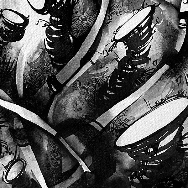 Зображення "Маневр | Dodge" від Олександр Макогон, розмір: 42 x 42 cm, матеріали: туш, бавовняний папір | ink, cotton paper, медіум: Графіка, ціна: $230 Фото 3 з 4.