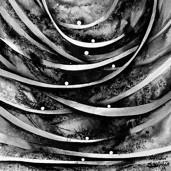 Зображення "Стрибок | Bounce" від Олександр Макогон, розмір: 42 x 42 cm, матеріали: туш, бавовняний папір | ink, cotton paper, медіум: Графіка, ціна: $230 Фото 4 з 4.