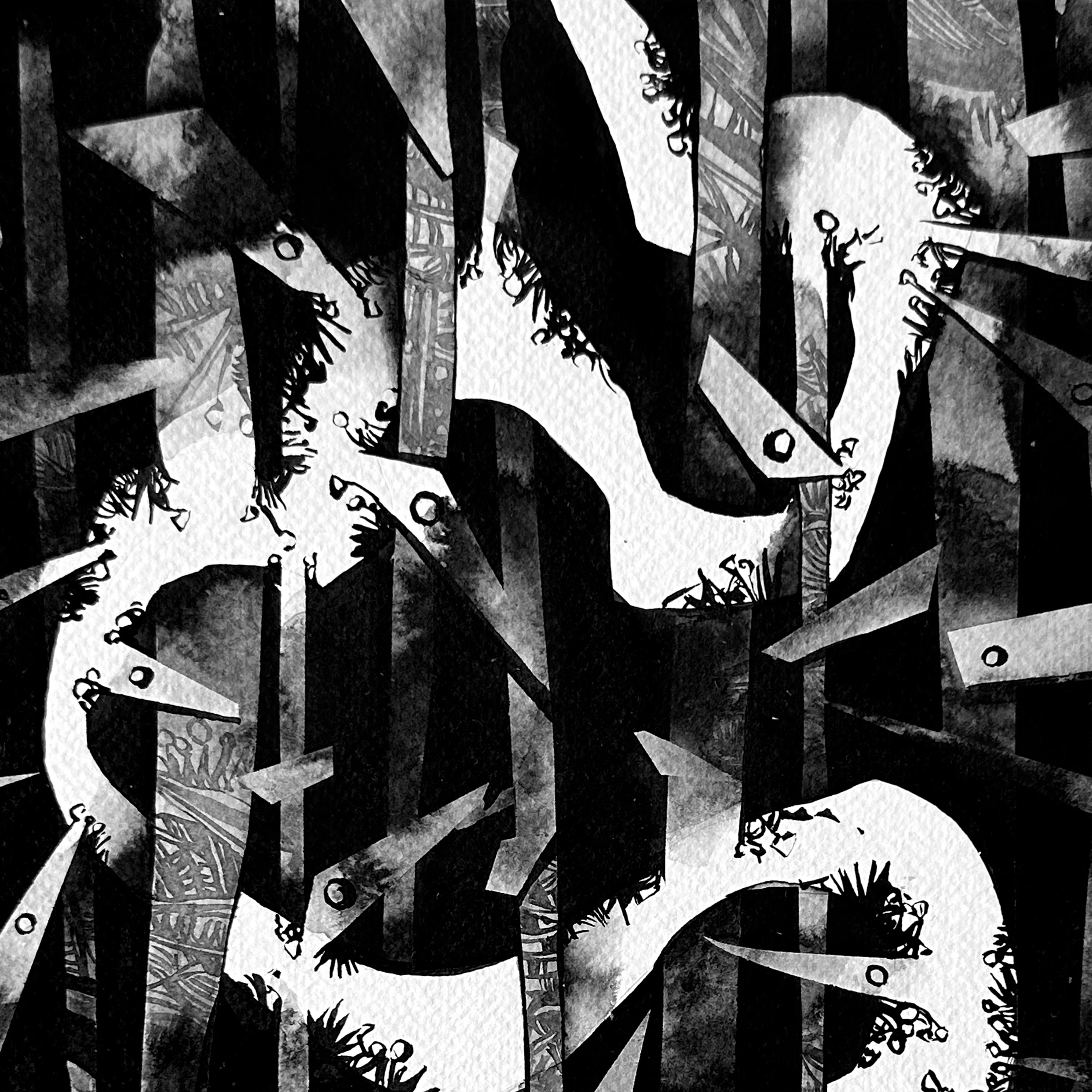 Зображення "Мандрувати | Wander" від Олександр Макогон, розмір: 42 x 42 cm, матеріали: туш, бавовняний папір | ink, cotton paper, медіум: Графіка, ціна: $230 Фото 2 з 3.