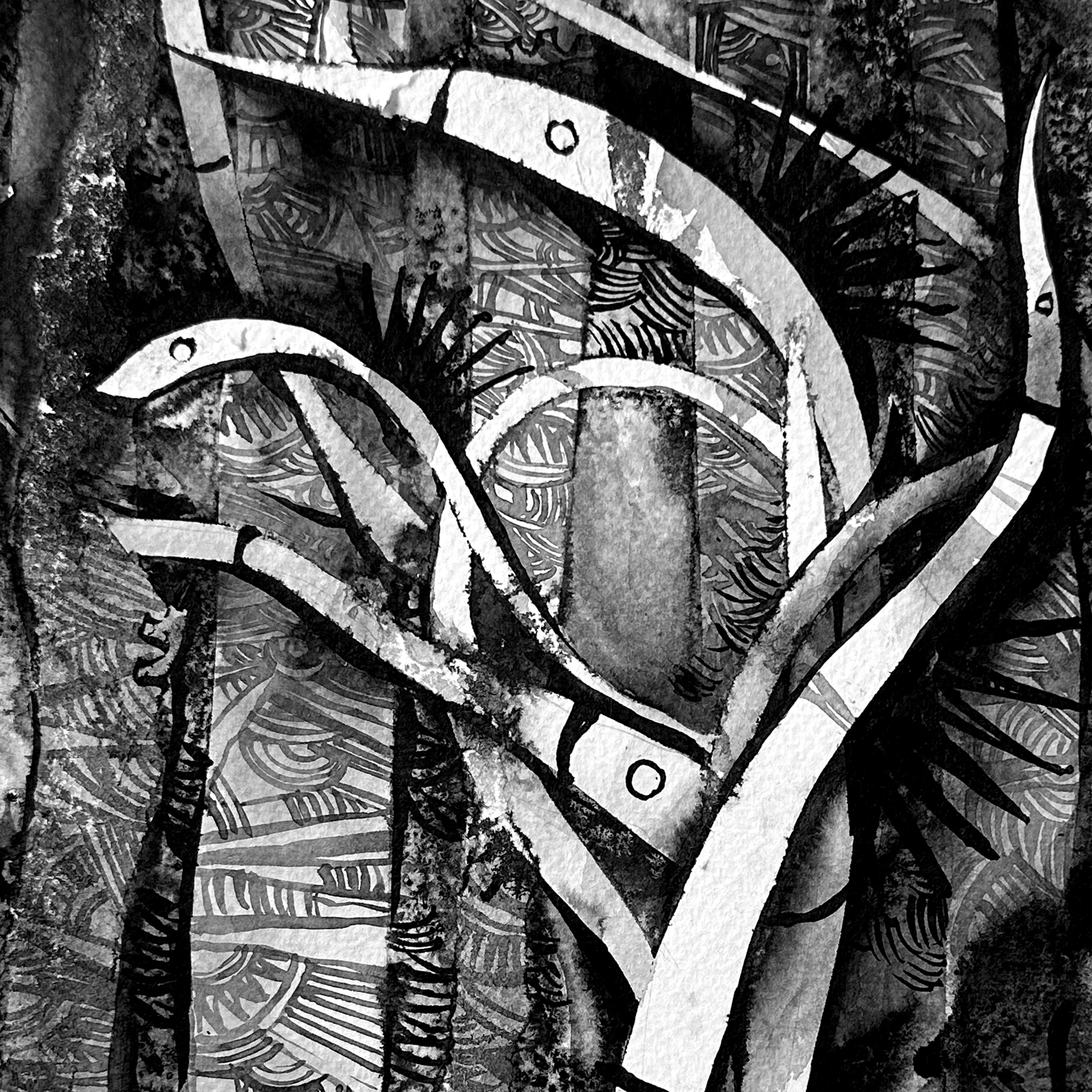 Зображення "Зростання | Rise" від Олександр Макогон, розмір: 42 x 42 cm, матеріали: туш, бавовняний папір | ink, cotton paper, медіум: Графіка, ціна: $230 (≈ 10 358 грн) Фото 2 з 3.