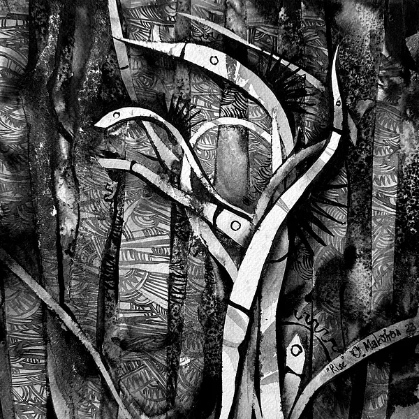 Зображення "Зростання | Rise" від Олександр Макогон, розмір: 42 x 42 cm, матеріали: туш, бавовняний папір | ink, cotton paper, медіум: Графіка, ціна: $230 Фото 3 з 3.