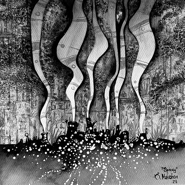 Зображення "Пряний | Spicy" від Олександр Макогон, розмір: 42 x 42 cm, матеріали: туш, бавовняний папір | ink, cotton paper, медіум: Графіка, ціна: $230 Фото 3 з 3.