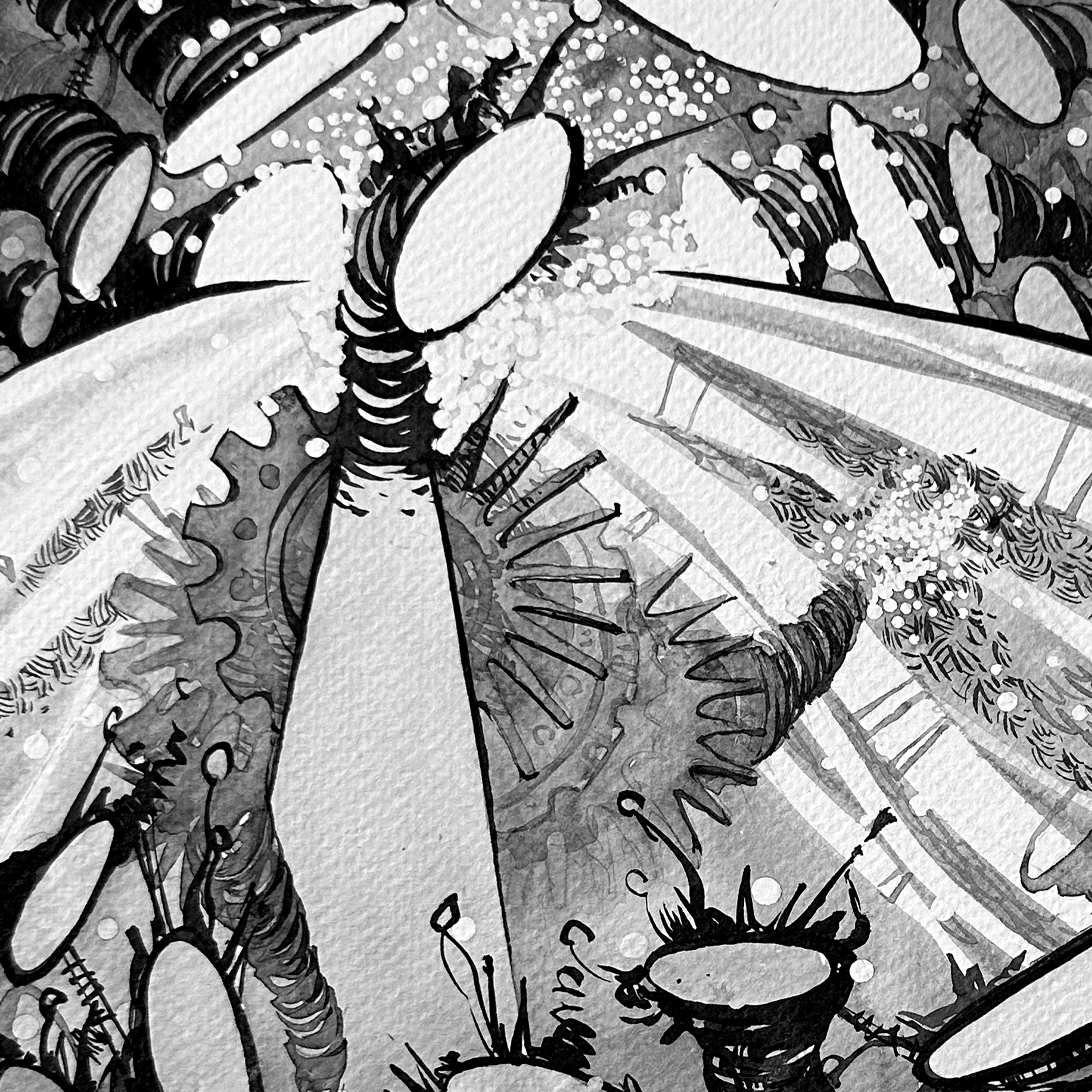 Зображення "Ангел | Angel" від Олександр Макогон, розмір: 42 x 42 cm, матеріали: туш, бавовняний папір | ink, cotton paper, медіум: Графіка, ціна: $230 Фото 3 з 4.