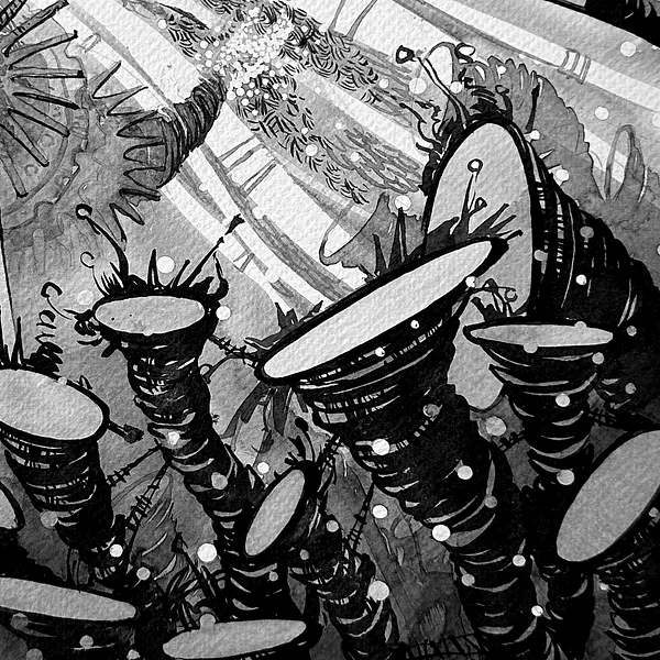 Зображення "Ангел | Angel" від Олександр Макогон, розмір: 42 x 42 cm, матеріали: туш, бавовняний папір | ink, cotton paper, медіум: Графіка, ціна: $230 Фото 4 з 4.