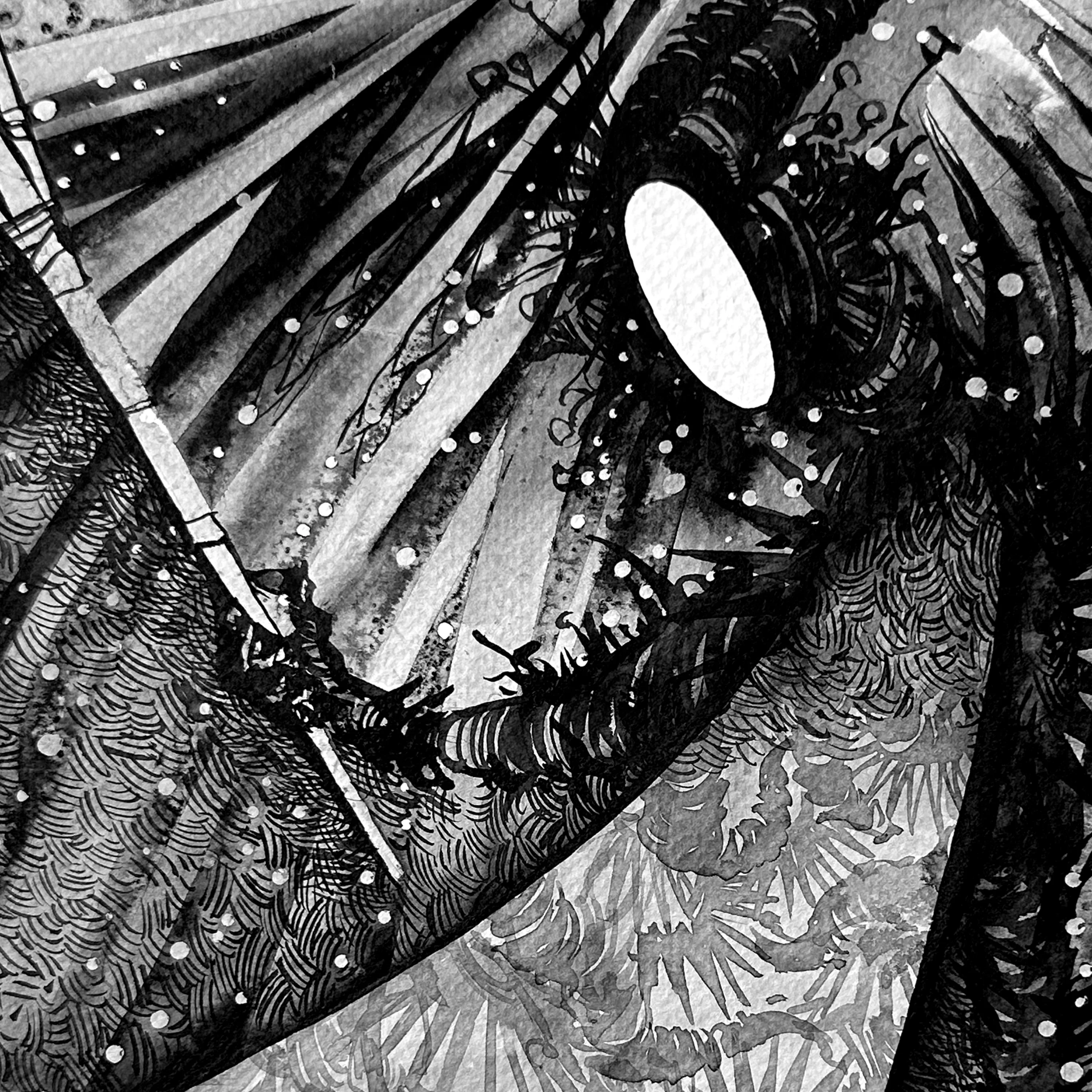 Зображення "Демон | Demon" від Олександр Макогон, розмір: 42 x 42 cm, матеріали: туш, бавовняний папір | ink, cotton paper, медіум: Графіка, ціна: $230 Фото 3 з 3.