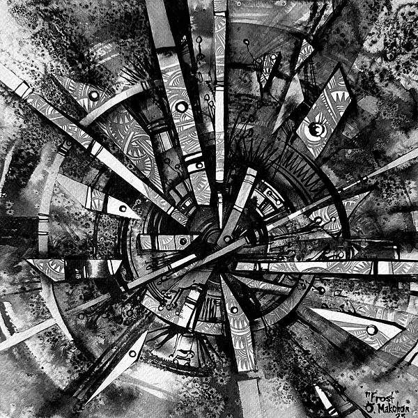 Зображення "Паморозь | Frost" від Олександр Макогон, розмір: 42 x 42 cm, матеріали: туш, бавовняний папір | ink, cotton paper, медіум: Графіка, ціна: $230 Фото 3 з 3.