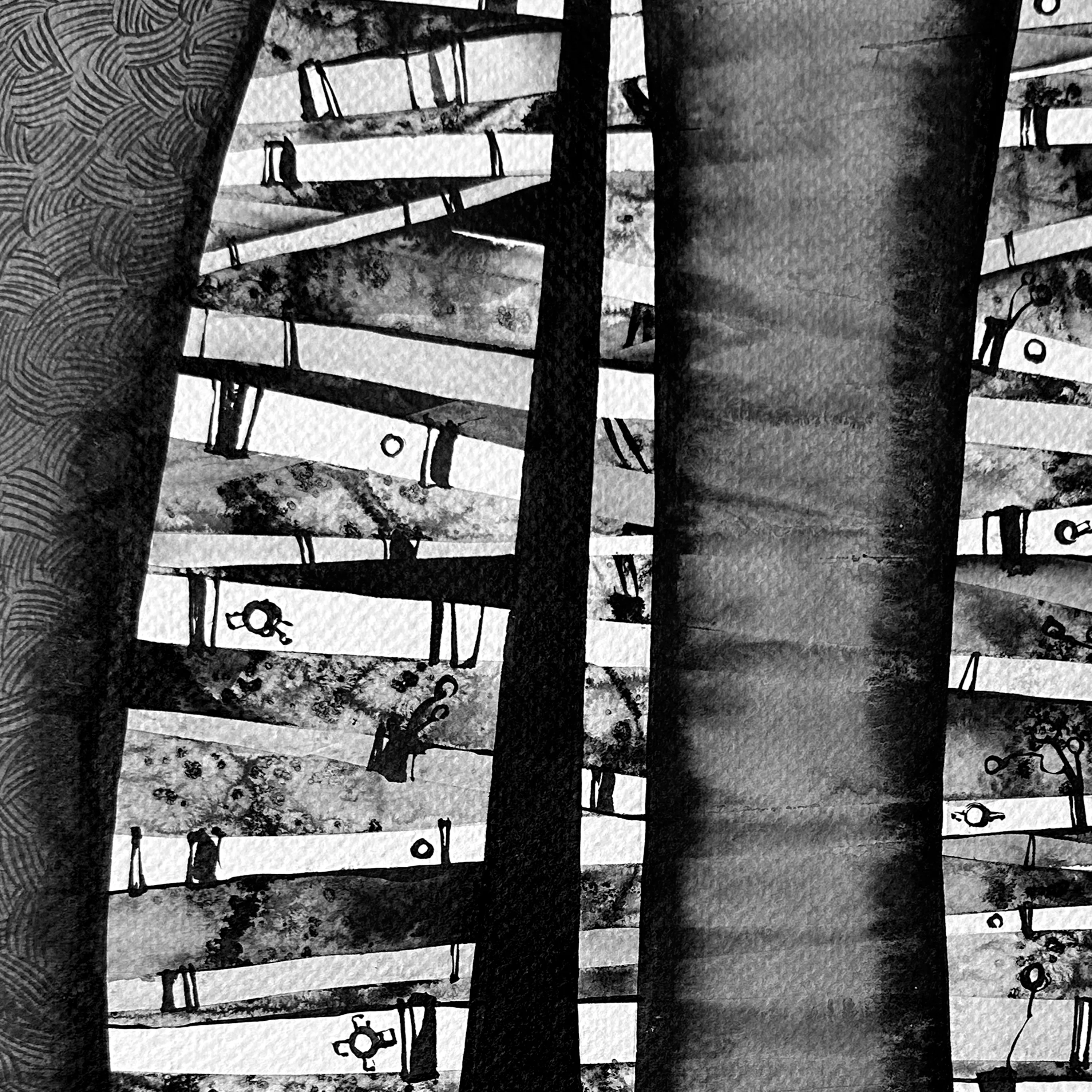 Зображення "Подряпаний | Scratchy" від Олександр Макогон, розмір: 42 x 42 cm, матеріали: туш, бавовняний папір | ink, cotton paper, медіум: Графіка, ціна: $230 Фото 3 з 3.