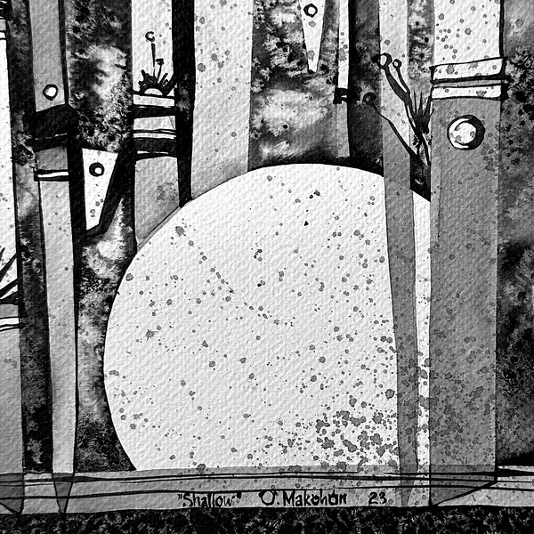 Зображення "Неглибокий | Shallow" від Олександр Макогон, розмір: 42 x 42 cm, матеріали: туш, бавовняний папір | ink, cotton paper, медіум: Графіка, ціна: $230 Фото 3 з 3.