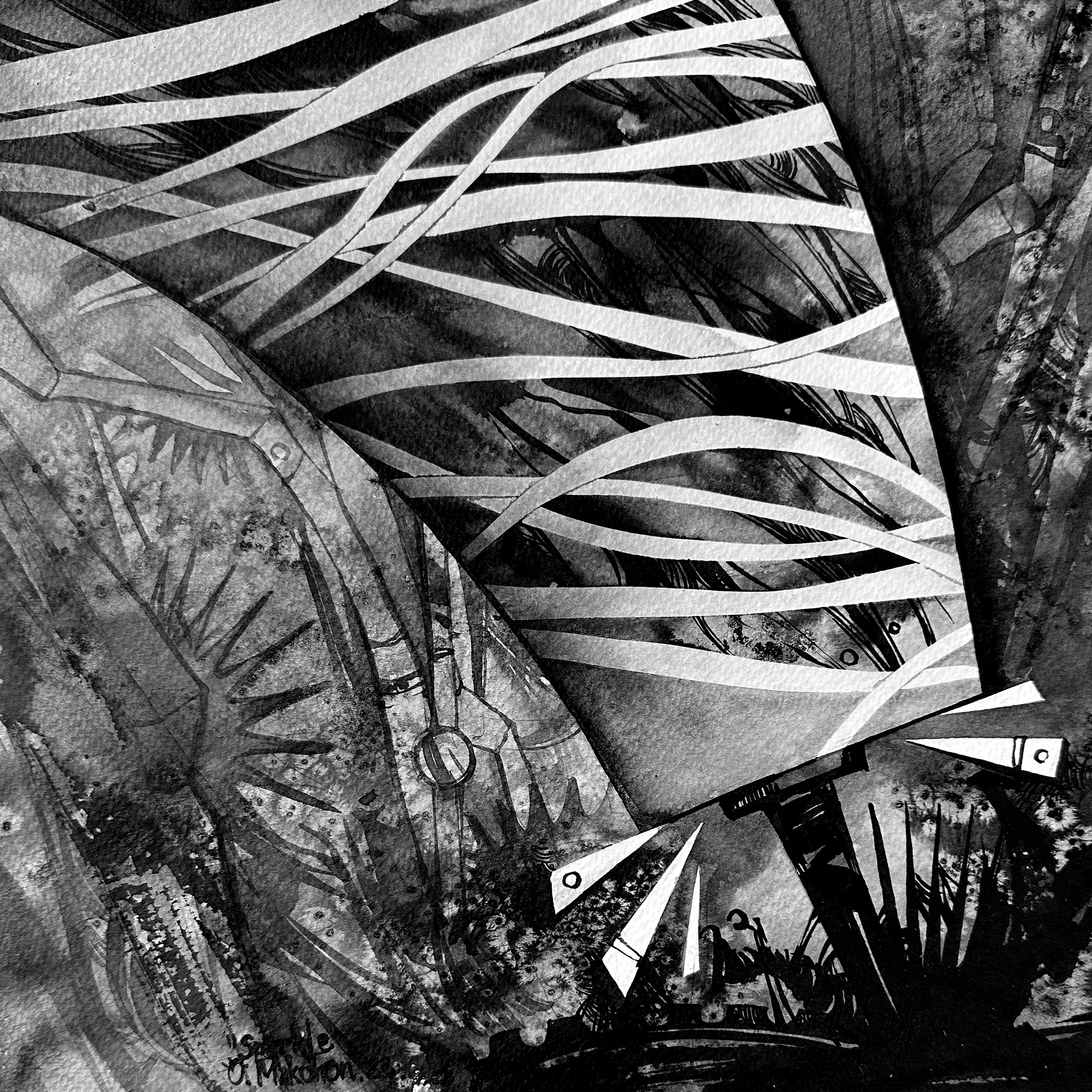 Зображення "Іскра | Sparkle" від Олександр Макогон, розмір: 42 x 42 cm, матеріали: туш, бавовняний папір | ink, cotton paper, медіум: Графіка, ціна: $230 Фото 2 з 4.