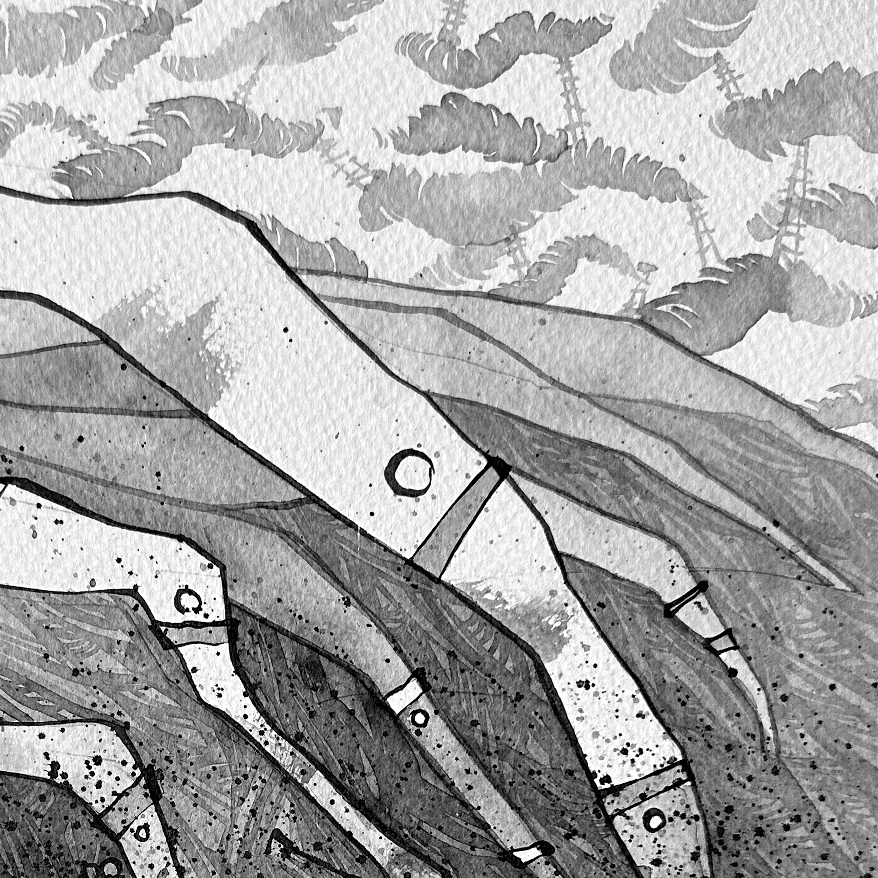 Зображення "Поспіх | Rush " від Олександр Макогон, розмір: 42 x 42 cm, матеріали: туш, бавовняний папір | ink, cotton paper, медіум: Графіка, ціна: $230 Фото 4 з 4.