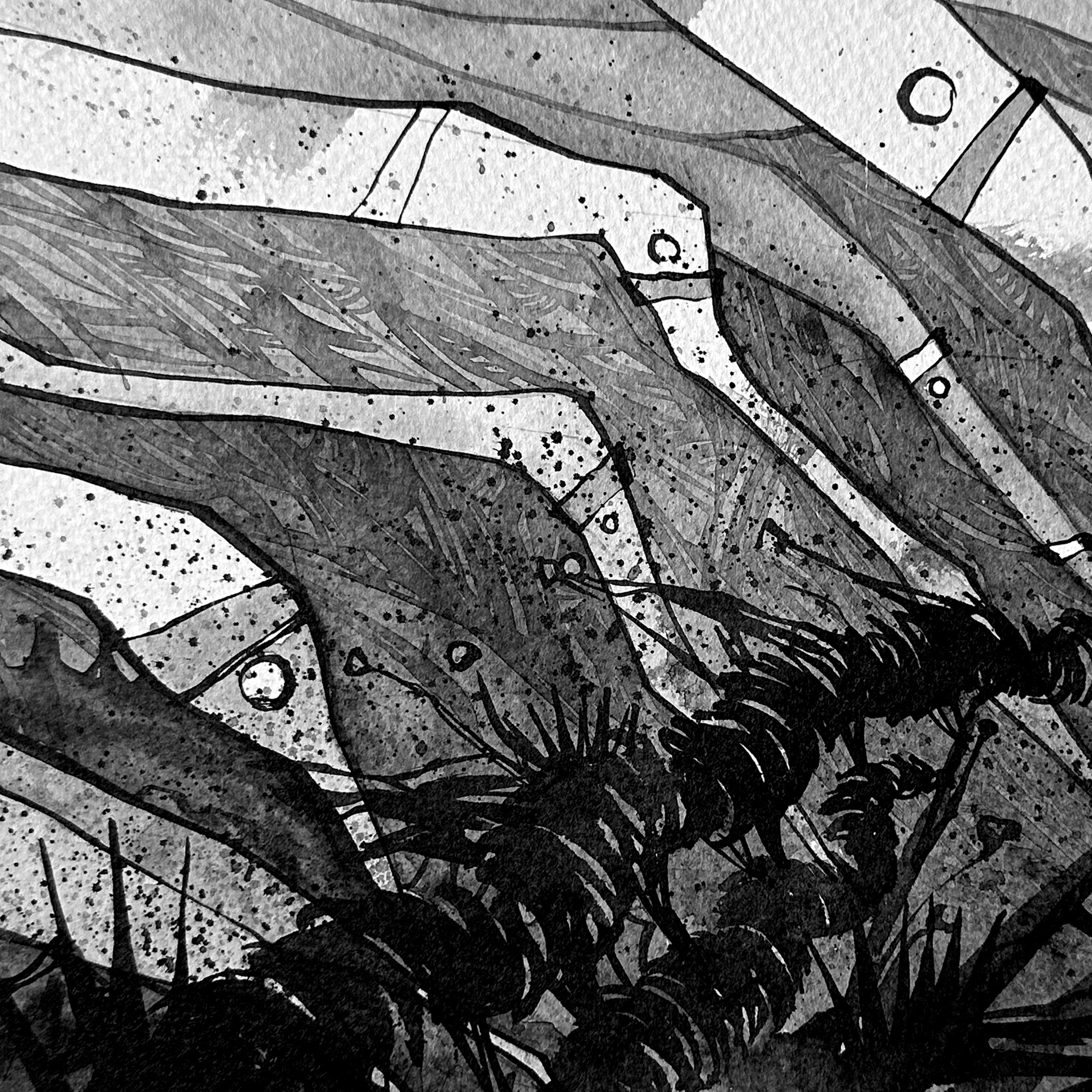 Зображення "Поспіх | Rush " від Олександр Макогон, розмір: 42 x 42 cm, матеріали: туш, бавовняний папір | ink, cotton paper, медіум: Графіка, ціна: $230 Фото 3 з 4.