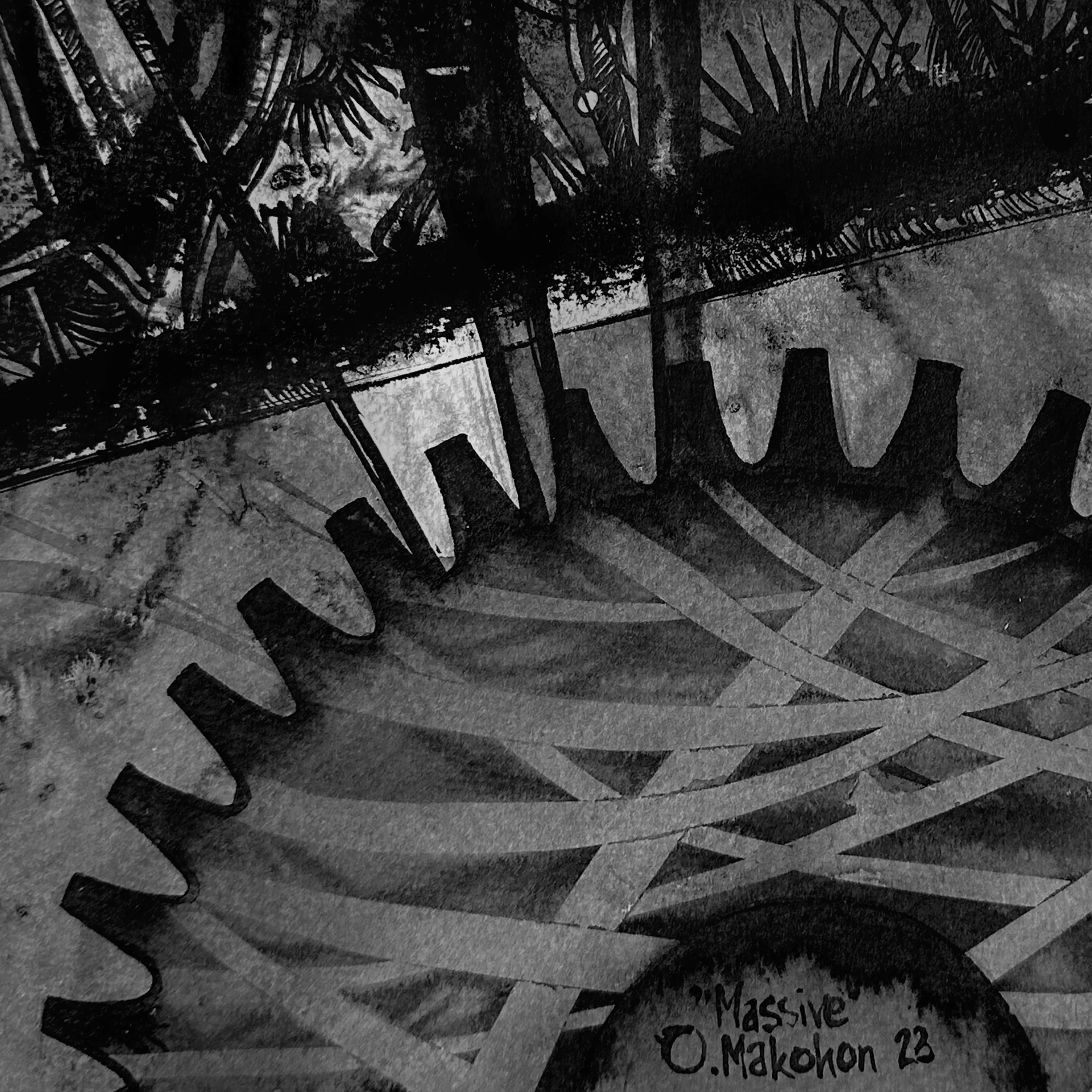 Зображення "Масивний | Massive" від Олександр Макогон, розмір: 42 x 42 cm, матеріали: туш, бавовняний папір | ink, cotton paper, медіум: Графіка, ціна: $230 Фото 3 з 4.