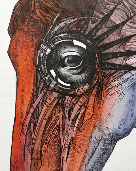 Зображення "Вільна | Free" від Олександр Макогон, розмір: 52 х 62 cм, матеріали: туш, акварель, бавовняний папір | ink, watercolor on cotton paper, медіум: Графіка, серія: Horses, ціна: $350 Фото 3 з 4.