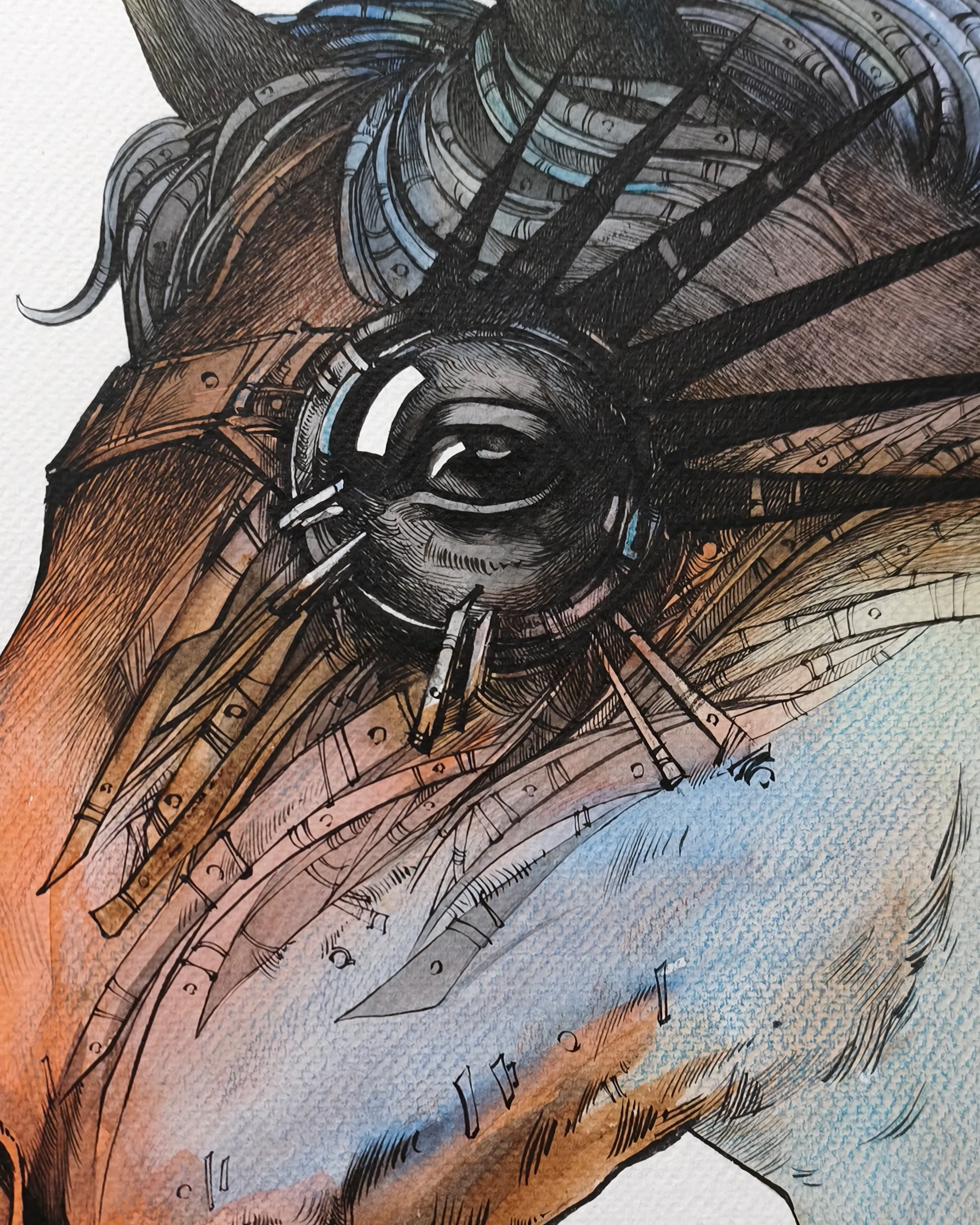 Зображення "Стрімкий | Rapid" від Олександр Макогон, розмір: 52 х 62 cм, матеріали: туш, акварель, бавовняний папір | ink, watercolor on cotton paper, медіум: Графіка, серія: Horses, ціна: €350 Фото 3 з 5.