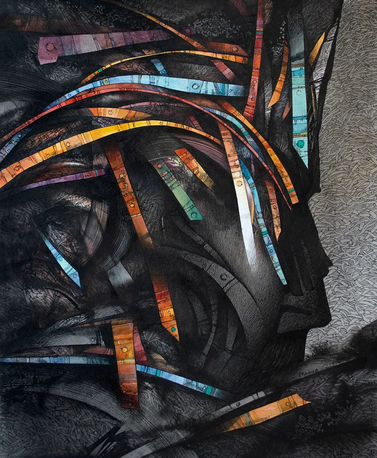Зображення "Шаман | Shaman" від Олександр Макогон, розмір: 69 x 79 см, матеріали: Туш, акварель, папір, медіум: Графіка, ціна: $550