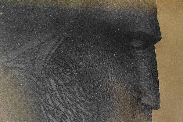 Зображення "Сон | Dream" від Олександр Макогон, розмір: 77 х 49 см, матеріали: Туш, аерозольна фарба, бавовняний папір | Ink, spray paint, cotton paper, медіум: Графіка, ціна: $350 Фото 3 з 3.