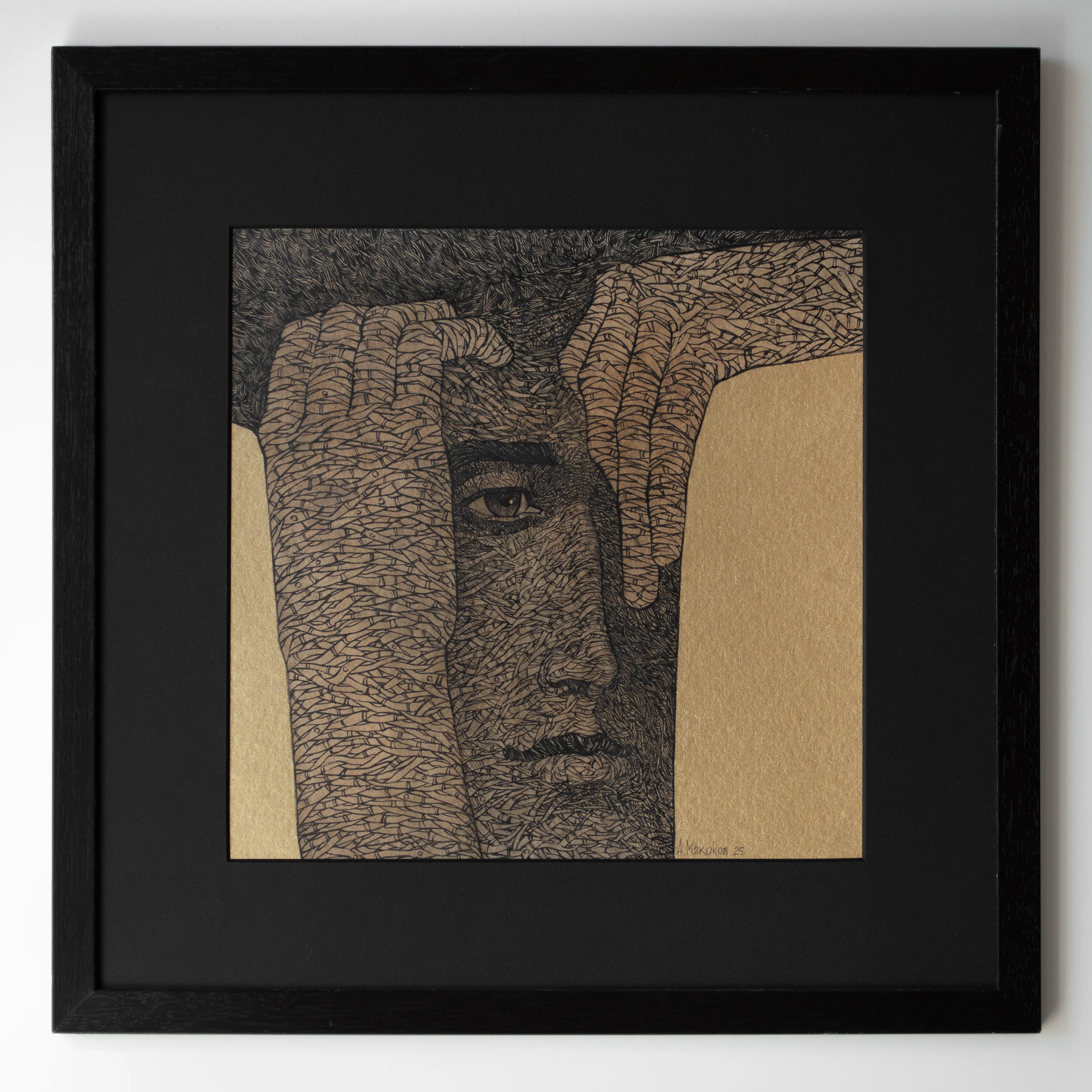 Зображення "Натхнення | Inspiration" від Олександр Макогон, розмір: 44 x 44 cm, матеріали: туш, кава, бавовняний папір | ink, coffee, cotton paper, медіум: Графіка, серія: Portraits, ціна: $250 Фото 1 з 5.