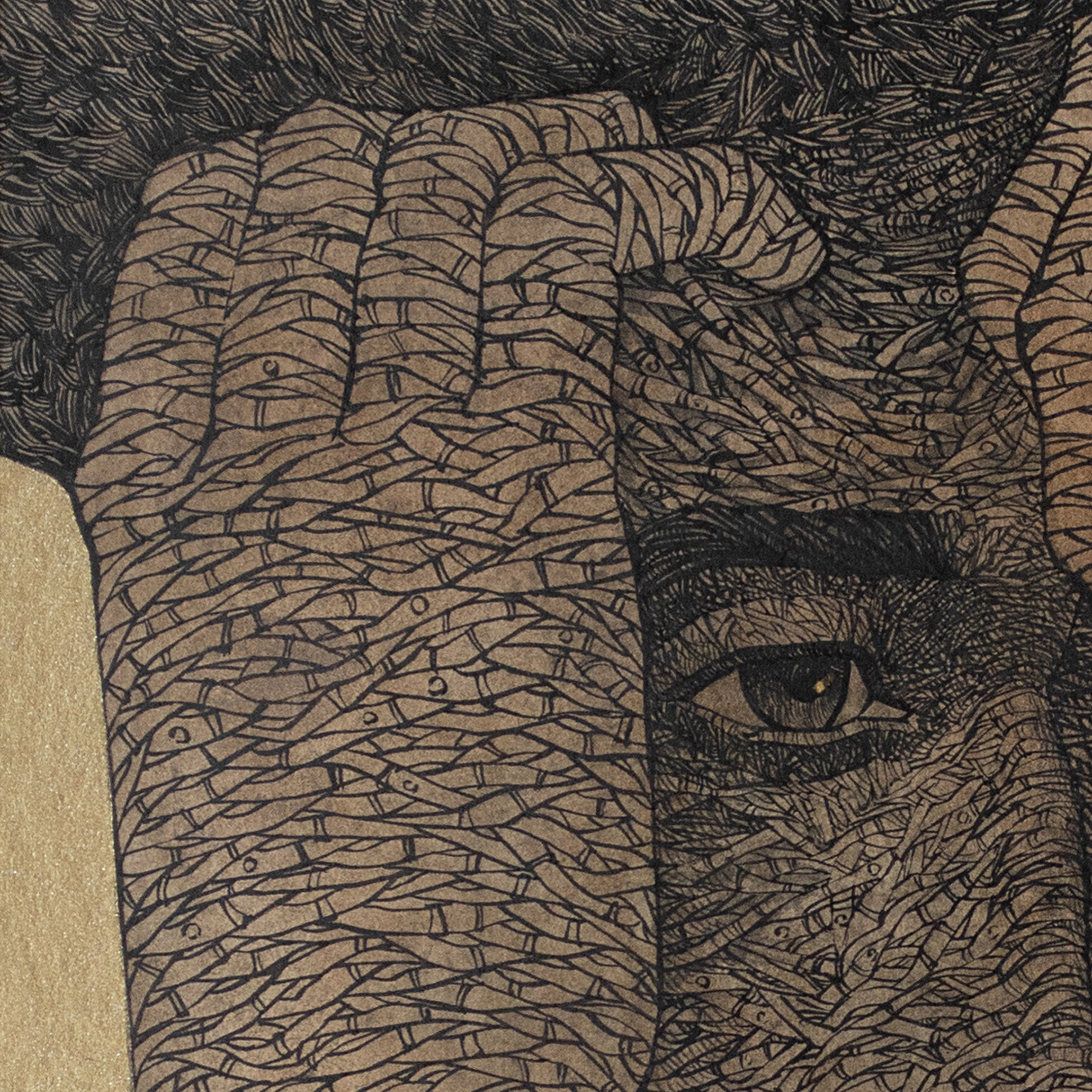 Зображення "Натхнення | Inspiration" від Олександр Макогон, розмір: 44 x 44 cm, матеріали: туш, кава, бавовняний папір | ink, coffee, cotton paper, медіум: Графіка, серія: Portraits, ціна: $250 Фото 3 з 5.