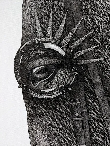 Зображення "Мислитель | Thinker" від Олександр Макогон, розмір: 100 x 80 cm, матеріали: туш, папір | ink, paper, ціна: $1000 Фото 3 з 12.