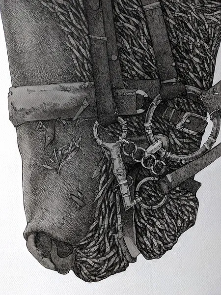 Зображення "Мислитель | Thinker" від Олександр Макогон, розмір: 100 x 80 cm, матеріали: туш, папір | ink, paper, ціна: $1000 Фото 4 з 12.