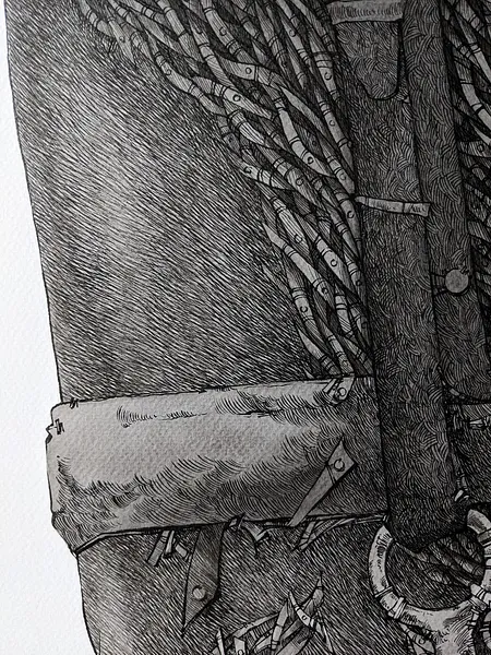 Зображення "Мислитель | Thinker" від Олександр Макогон, розмір: 100 x 80 cm, матеріали: туш, папір | ink, paper, ціна: $1000 Фото 5 з 12.