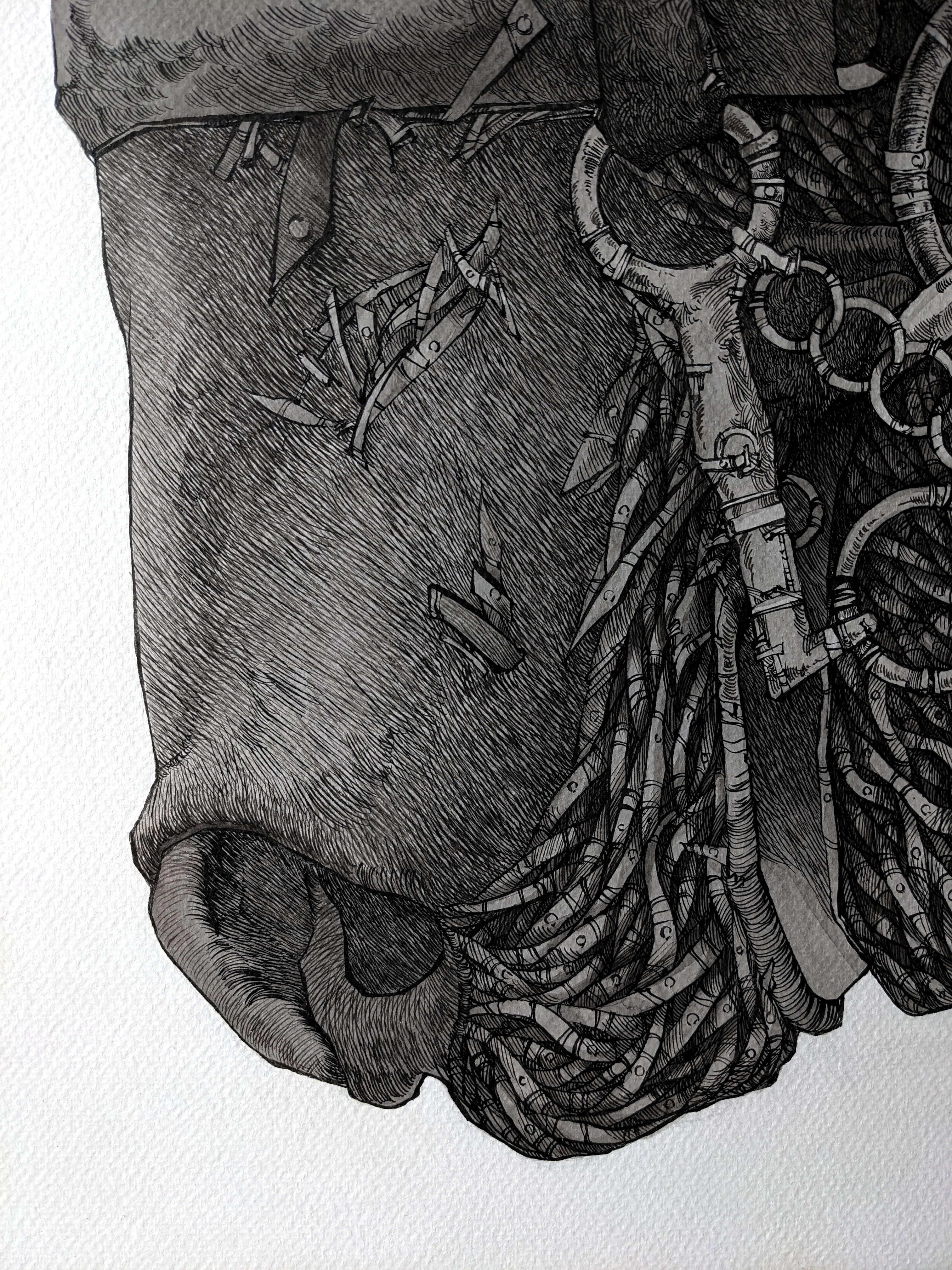 Зображення "Мислитель | Thinker" від Олександр Макогон, розмір: 100 x 80 cm, матеріали: туш, папір | ink, paper, ціна: $1000 Фото 6 з 12.