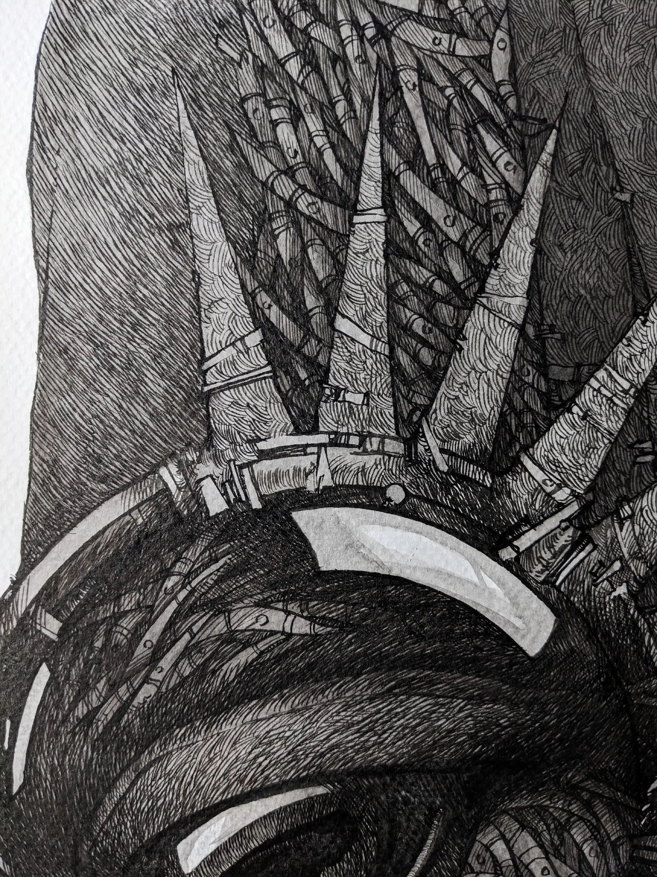 Зображення "Мислитель | Thinker" від Олександр Макогон, розмір: 100 x 80 cm, матеріали: туш, папір | ink, paper, ціна: $1000 Фото 8 з 12.