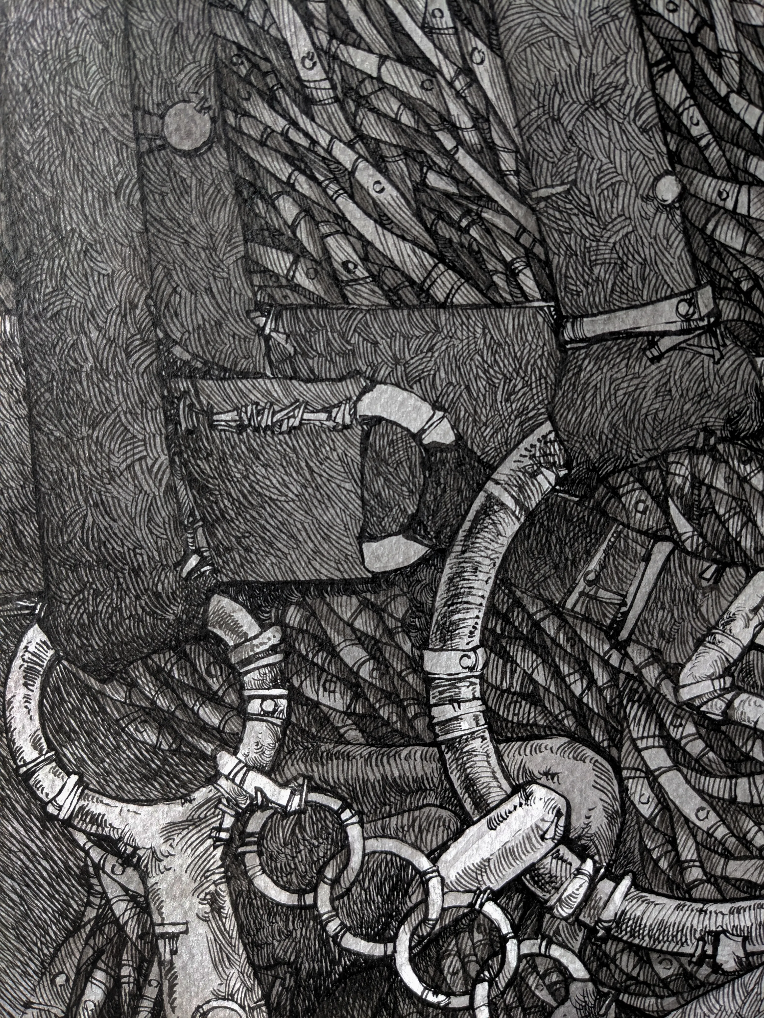 Зображення "Мислитель | Thinker" від Олександр Макогон, розмір: 100 x 80 cm, матеріали: туш, папір | ink, paper, ціна: $1000 Фото 9 з 12.