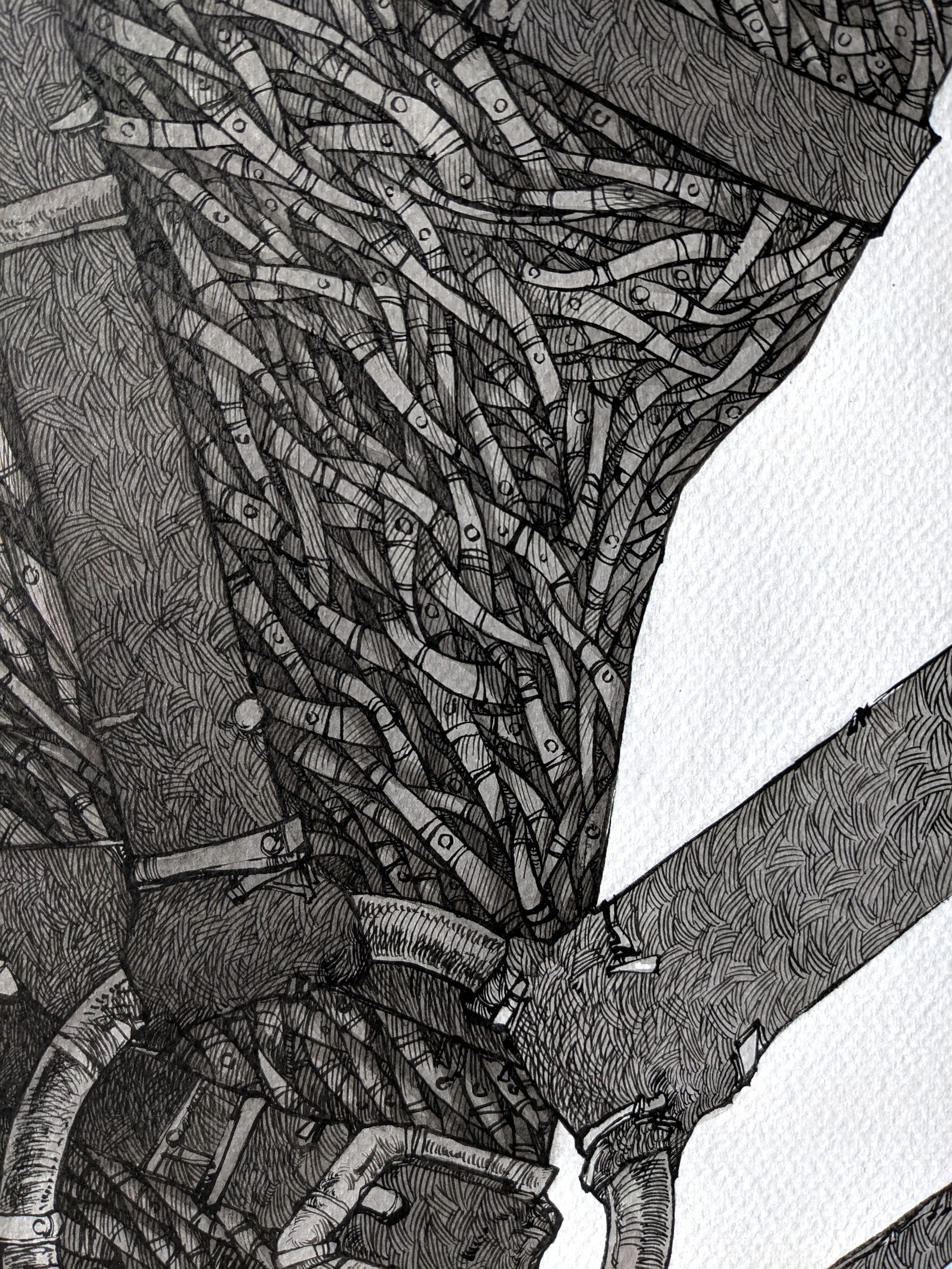 Зображення "Мислитель | Thinker" від Олександр Макогон, розмір: 100 x 80 cm, матеріали: туш, папір | ink, paper, ціна: $1000 Фото 10 з 12.