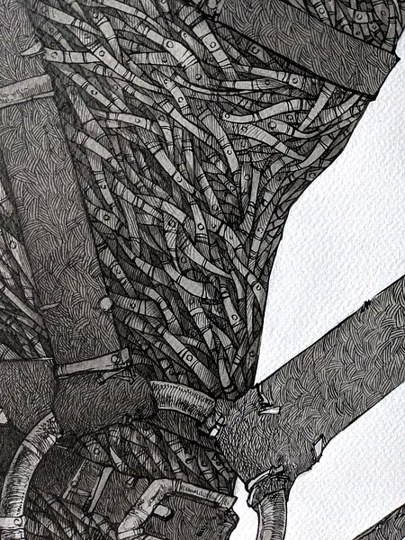 Зображення "Мислитель | Thinker" від Олександр Макогон, розмір: 100 x 80 cm, матеріали: туш, папір | ink, paper, ціна: $1000 Фото 10 з 12.