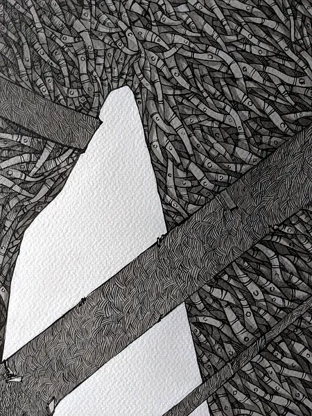 Зображення "Мислитель | Thinker" від Олександр Макогон, розмір: 100 x 80 cm, матеріали: туш, папір | ink, paper, ціна: $1000 Фото 11 з 12.