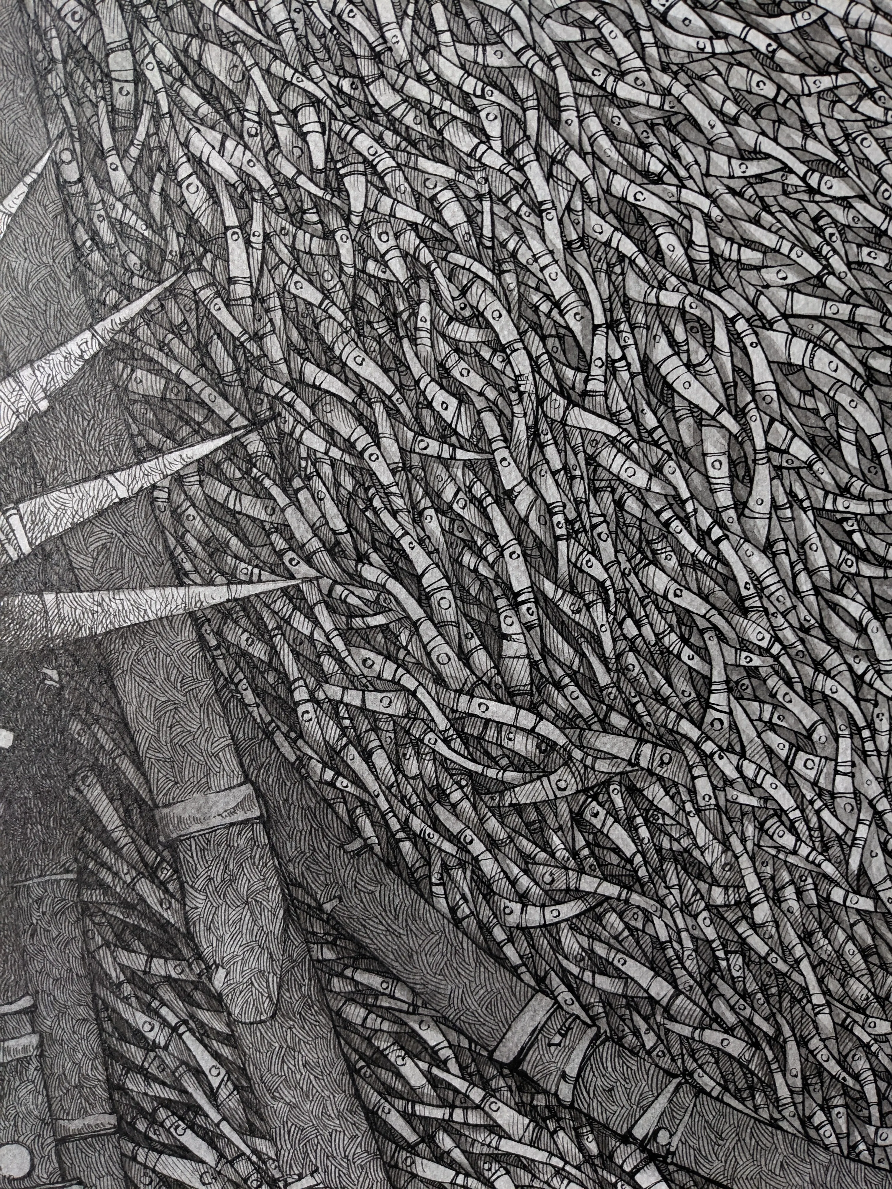 Зображення "Мислитель | Thinker" від Олександр Макогон, розмір: 100 x 80 cm, матеріали: туш, папір | ink, paper, ціна: $1000 Фото 12 з 12.