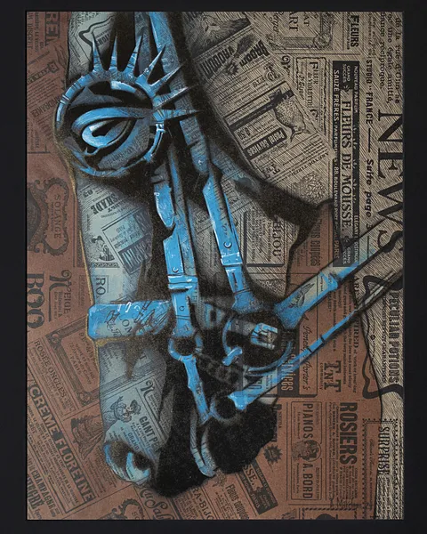 Зображення "Бунтар | Rebel" від Олександр Макогон, розмір: 52 х 62 cm, матеріали: Туш, гуаш, аерозольна фарба, папір | Ink, gouache, spray paint, paper, медіум: Графіка, серія: Horses, ціна: $280 Фото 2 з 5.