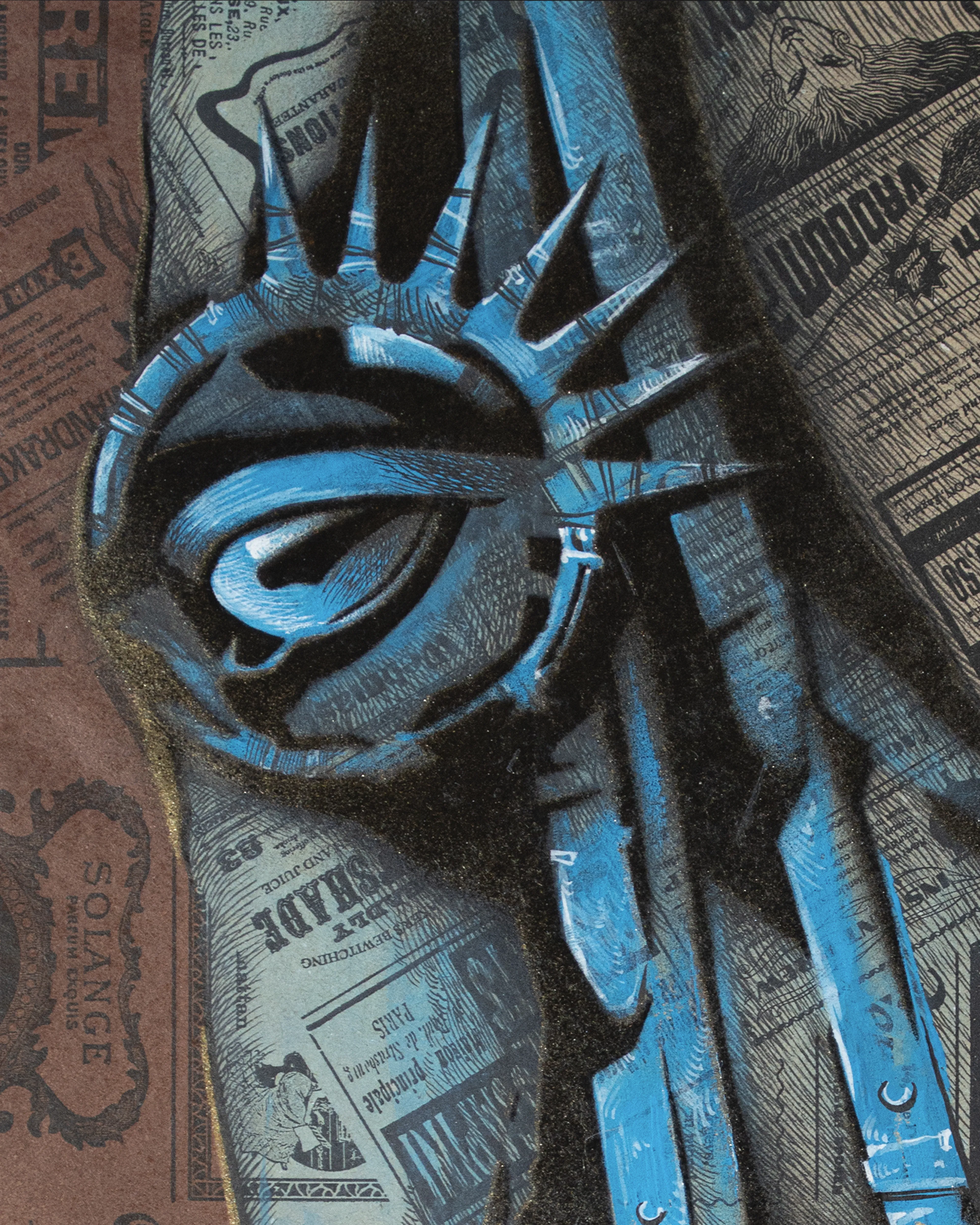 Зображення "Бунтар | Rebel" від Олександр Макогон, розмір: 52 х 62 cm, матеріали: Туш, гуаш, аерозольна фарба, папір | Ink, gouache, spray paint, paper, медіум: Графіка, серія: Horses, ціна: $280 Фото 4 з 5.