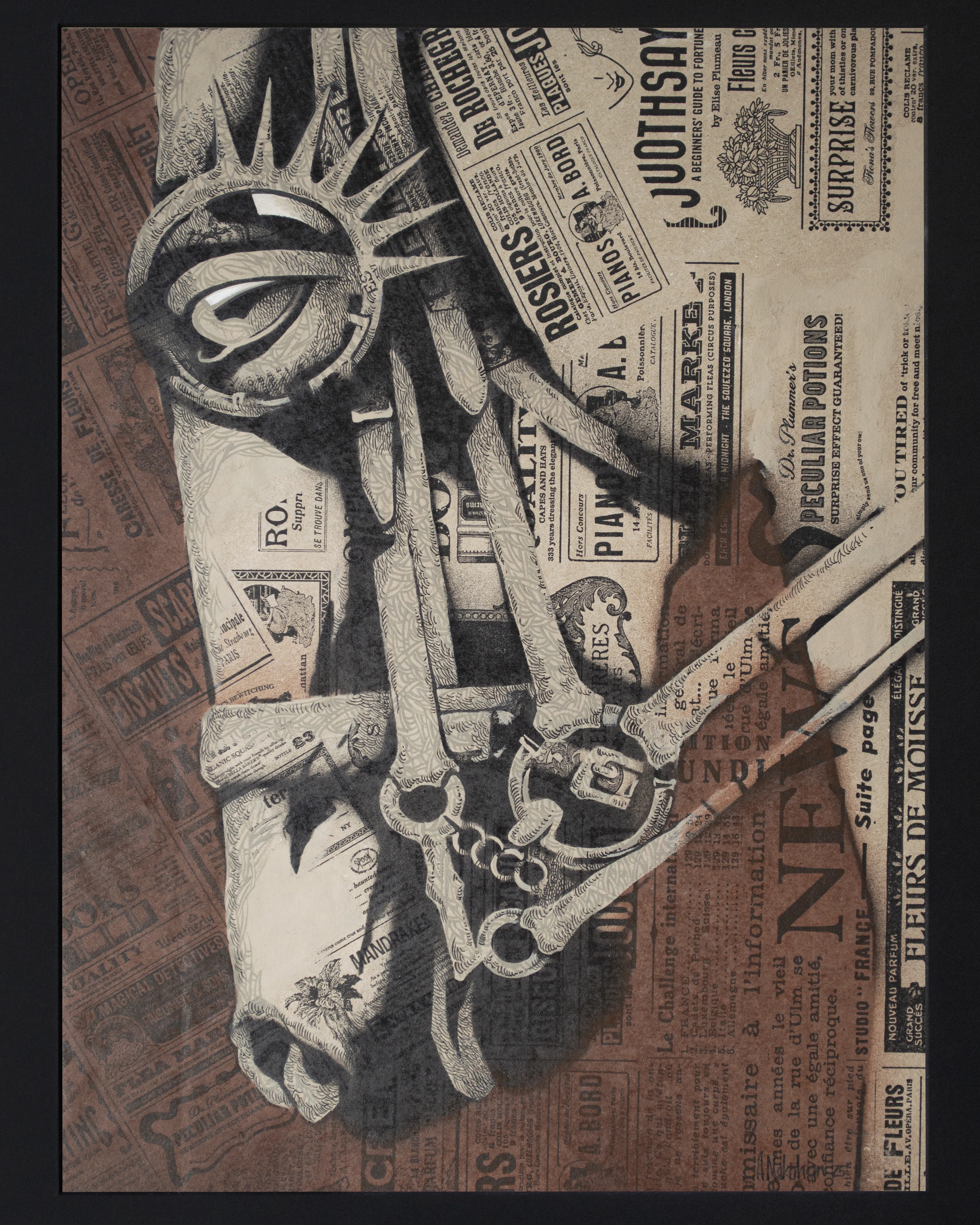 Зображення "Письменник | Writer" від Олександр Макогон, розмір: 52 х 62 cm, матеріали: Туш, гуаш, аерозольна фарба, папір | Ink, gouache, spray paint, paper, медіум: Графіка, серія: Horses, ціна: $280 Фото 2 з 6.