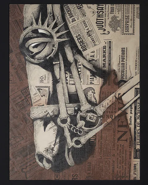 Зображення "Письменник | Writer" від Олександр Макогон, розмір: 52 х 62 cm, матеріали: Туш, гуаш, аерозольна фарба, папір | Ink, gouache, spray paint, paper, медіум: Графіка, серія: Horses, ціна: $280 Фото 2 з 6.