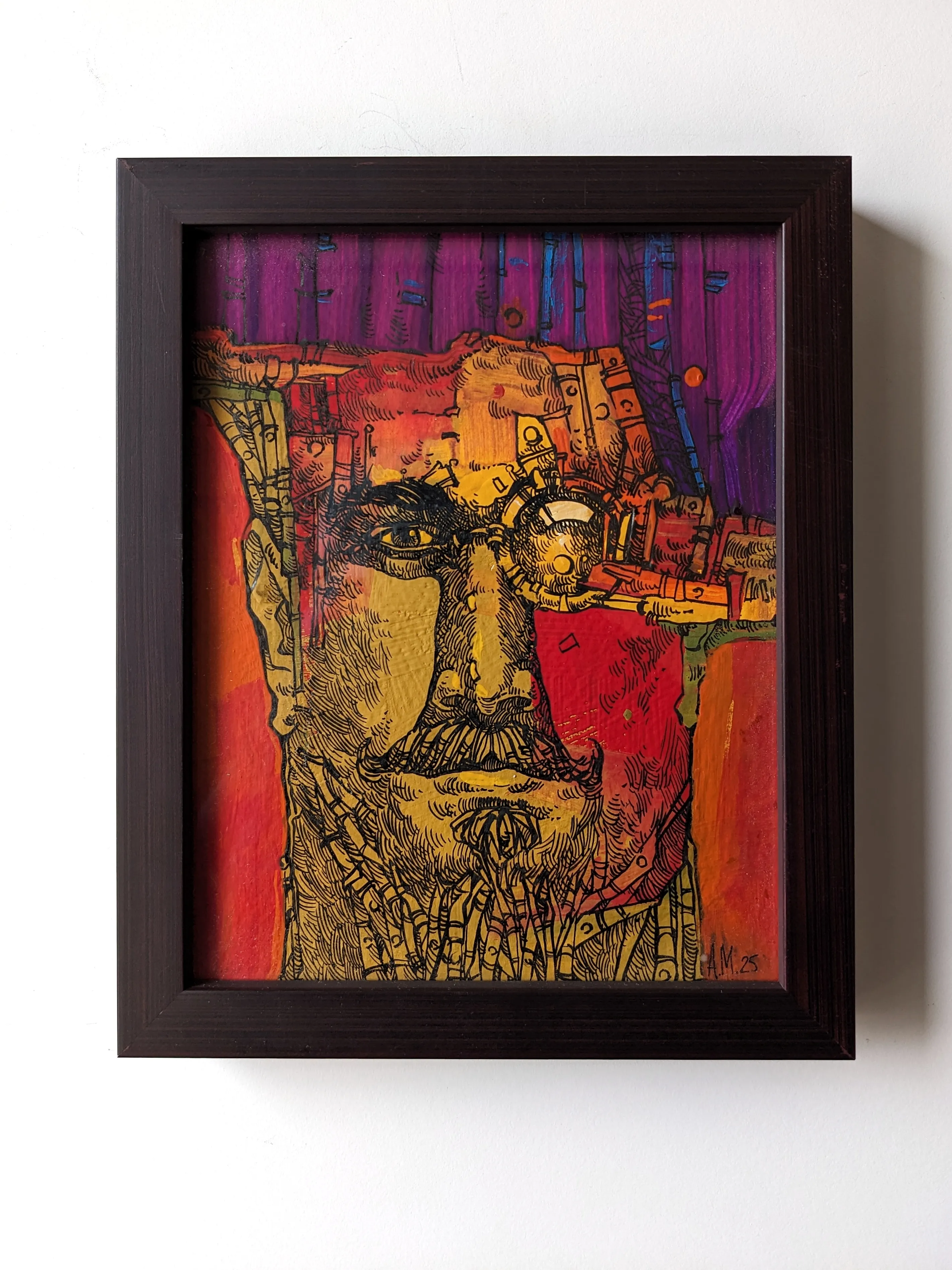 Зображення "Креативність | Creativity" від Олександр Макогон, розмір: 15 x 19 cm, матеріали: туш, гуаш, бавовняний папір | ink, gouache, cotton paper, медіум: Графіка, місто: Lviv, Ukraine, серія: Portraits, ціна: $100 Фото 1 з 2.