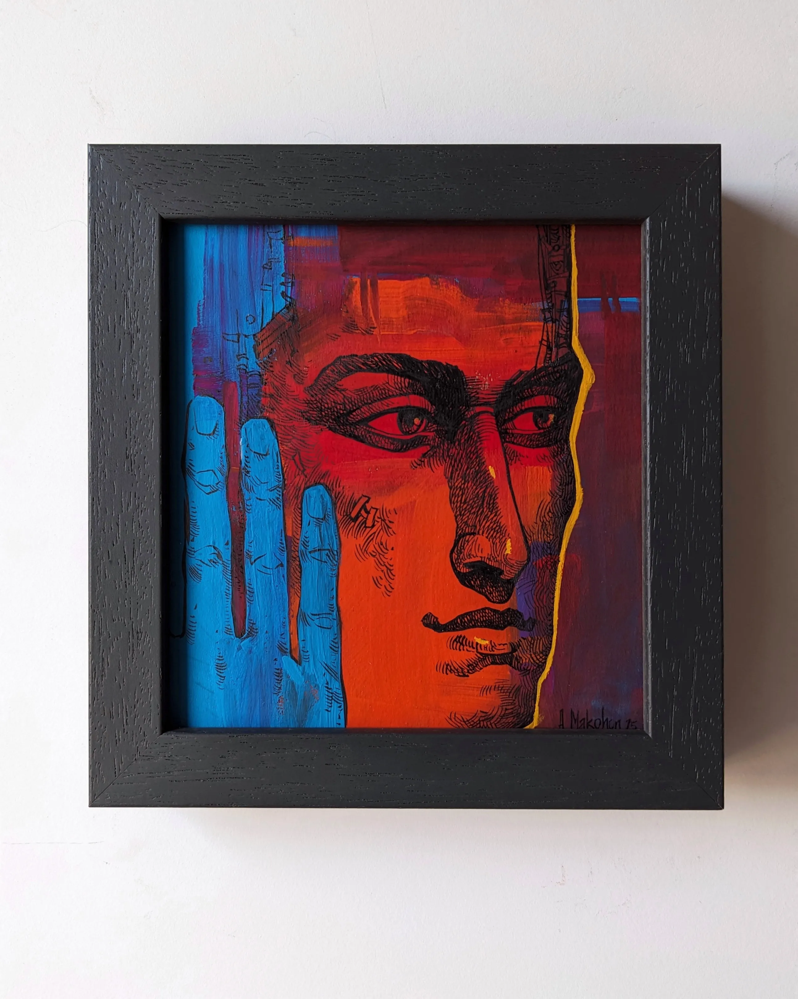 Зображення "Вибір | Choice" від Олександр Макогон, розмір: 17 x 17,5 cm, матеріали: туш, гуаш, бавовняний папір | ink, gouache, cotton paper, медіум: Графіка, місто: Lviv, Ukraine, серія: Portraits, ціна: $100 Фото 1 з 2.