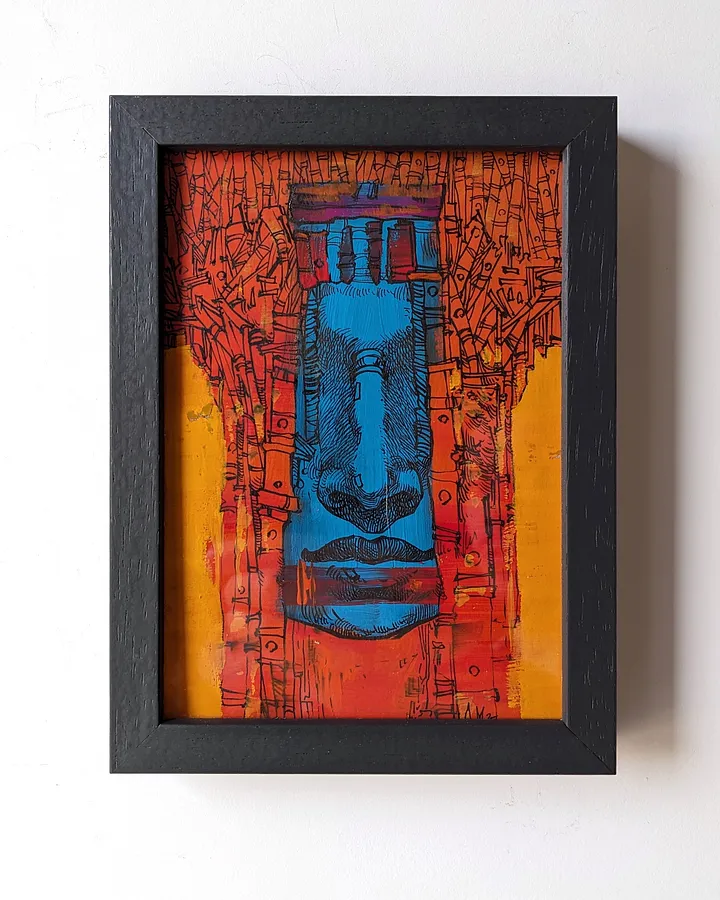 Зображення "Медитація | Meditation" від Олександр Макогон, розмір: 13,5 x 18,5 cm, матеріали: туш, гуаш, картон | ink, gouache, cardboard, медіум: Живопис, місто: Lviv, Ukraine, серія: Portraits, ціна: $80