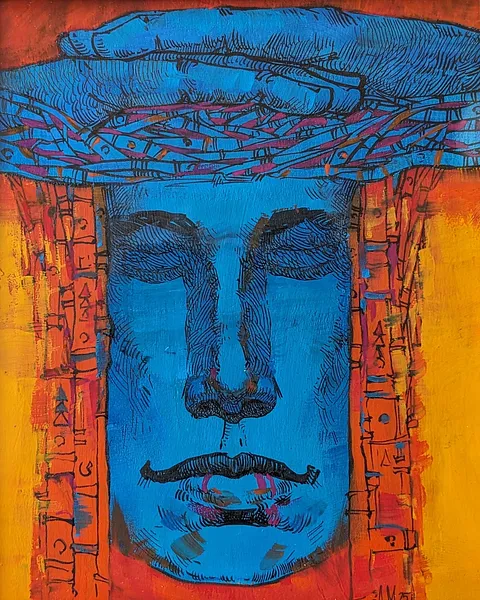 Зображення "Невагомість | Weightlessness" від Олександр Макогон, розмір: 18 х 21 cm, матеріали: туш, гуаш, картон | ink, gouache, cardboard, медіум: Графіка, місто: Lviv, Ukraine, серія: Portraits, ціна: $100 Фото 4 з 5.