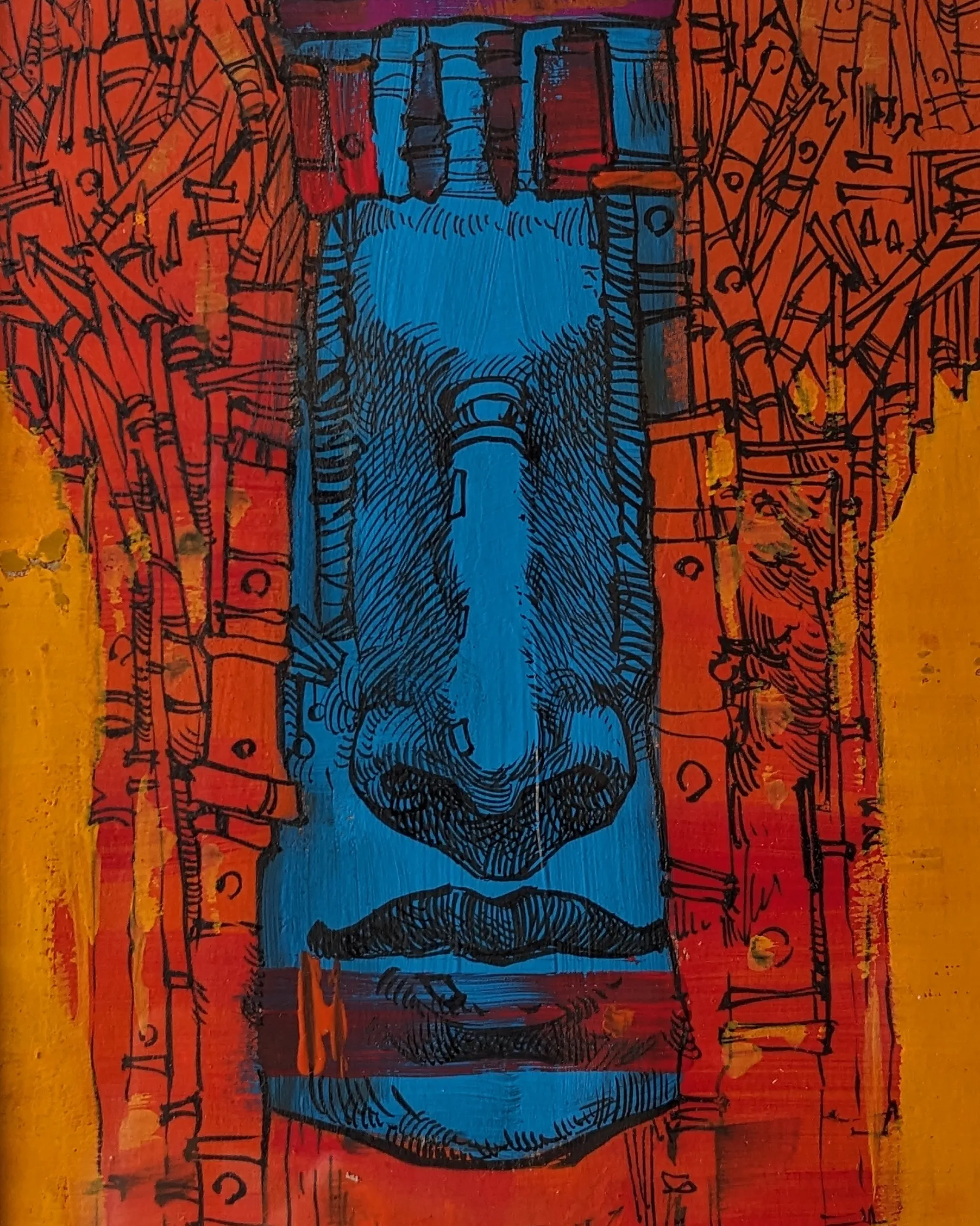 Зображення "Медитація | Meditation" від Олександр Макогон, розмір: 13,5 x 18,5 cm, матеріали: туш, гуаш, картон | ink, gouache, cardboard, медіум: Живопис, місто: Lviv, Ukraine, серія: Portraits, ціна: $80 Фото 2 з 2.