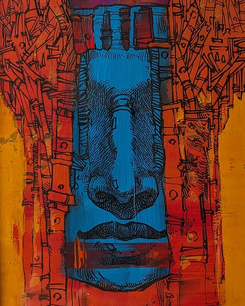 Зображення "Медитація | Meditation" від Олександр Макогон, розмір: 13,5 x 18,5 cm, матеріали: туш, гуаш, картон | ink, gouache, cardboard, медіум: Живопис, місто: Lviv, Ukraine, серія: Portraits, ціна: $80 Фото 2 з 2.