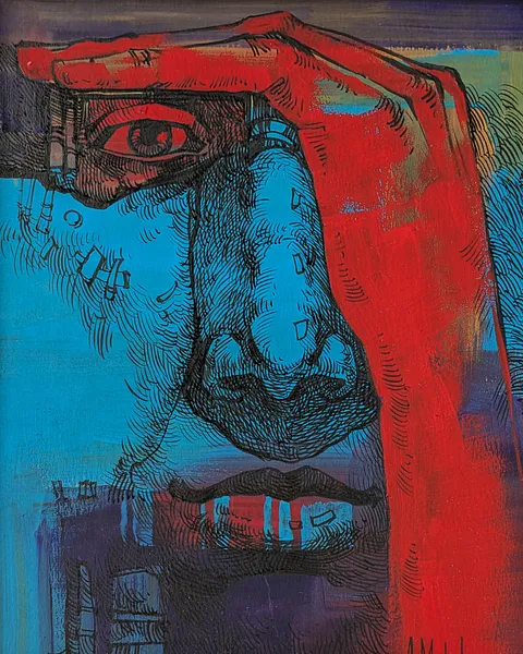 Зображення "Цікавість | Curiosity" від Олександр Макогон, розмір: 16 x 18 cm, матеріали: туш, гуаш, бавовняний папір | ink, gouache, cotton paper, медіум: Графіка, місто: Lviv, Ukraine, серія: Portraits, ціна: $80 Фото 2 з 3.