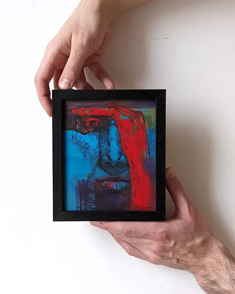 Зображення "Цікавість | Curiosity" від Олександр Макогон, розмір: 16 x 18 cm, матеріали: туш, гуаш, бавовняний папір | ink, gouache, cotton paper, медіум: Графіка, місто: Lviv, Ukraine, серія: Portraits, ціна: $80 Фото 3 з 3.