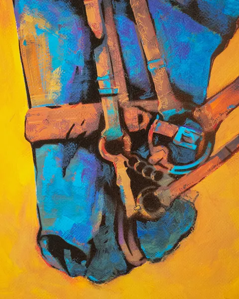 Зображення "Мольфар | Molfar" від Олександр Макогон, розмір: 52 х 62 cм, матеріали: туш, гуаш, аерозольна фарба, бавовняний папір | ink, gouache, spray paint, cotton paper, медіум: Графіка, серія: Horses, ціна: $350 Фото 4 з 4.